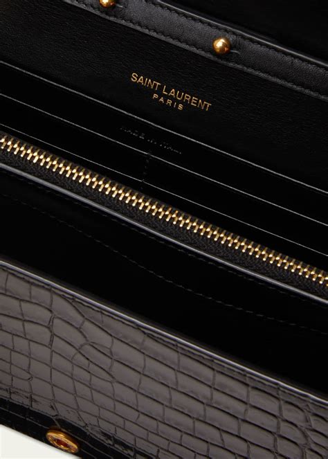 ysl cassandra croc|Saint Laurent Cassandra YSL Wallet on Chain in Croc Embossed .